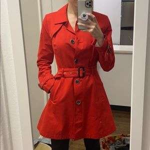 Red trench coat!